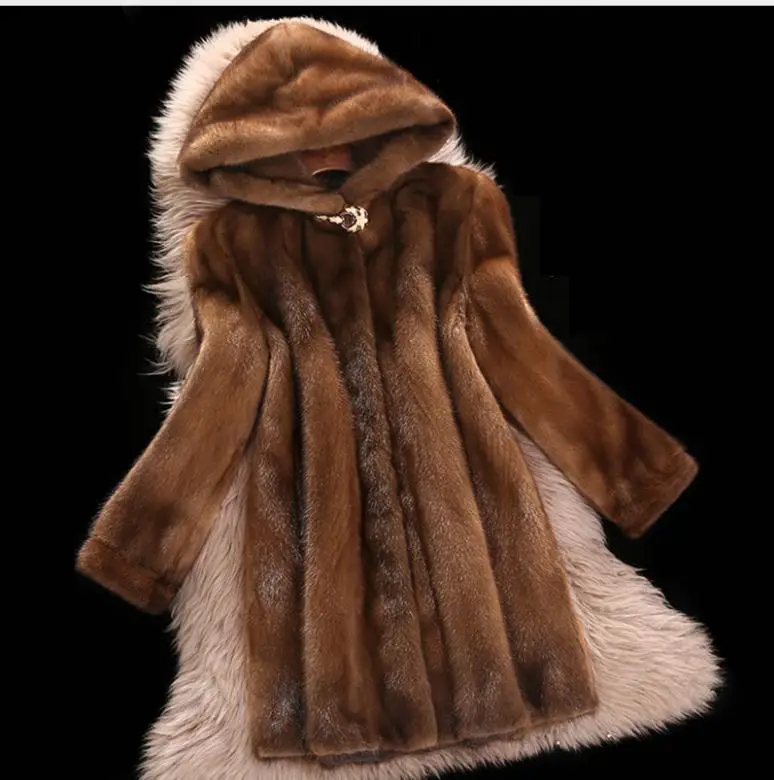 Women Mink Coats Female Mink Fur Coat Genuine Long Fur Coat Ladies