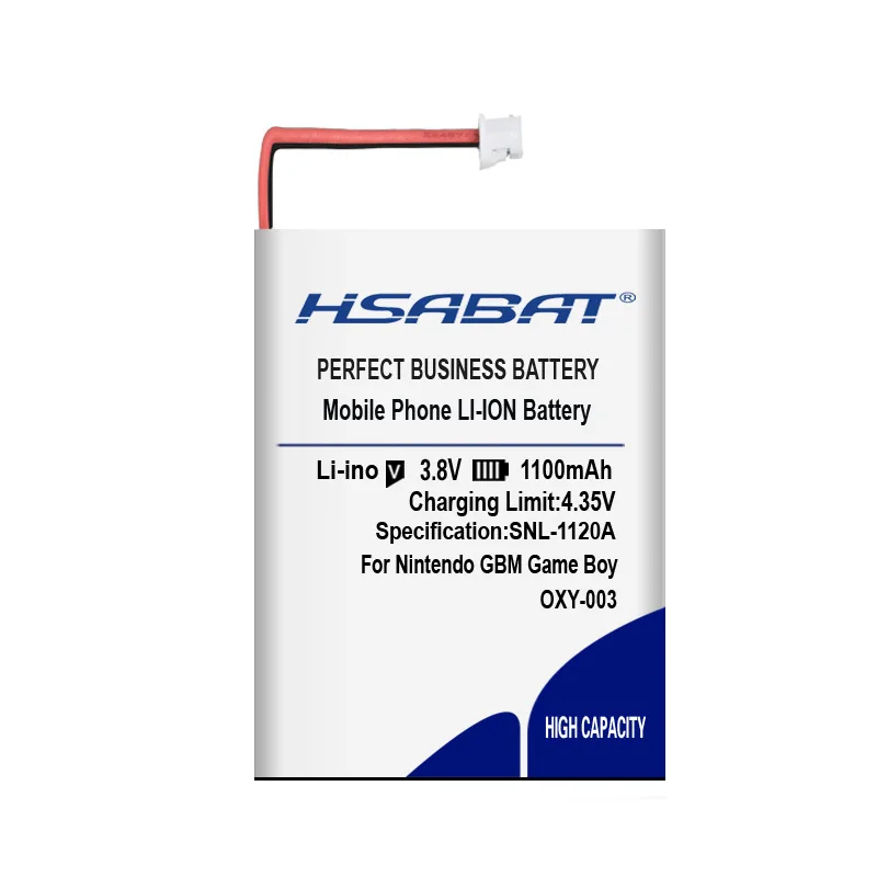 HSABAT 1100mAh аккумулятор для nintendo GBM Game Boy Micro