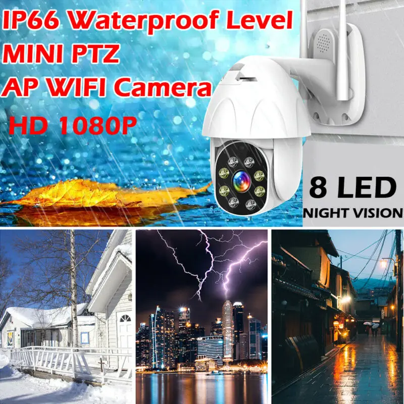 

Wireless HD 1080P WiFi 5X ZOOM CCTV Outdoor IP Camera Home Security IR Webcam US