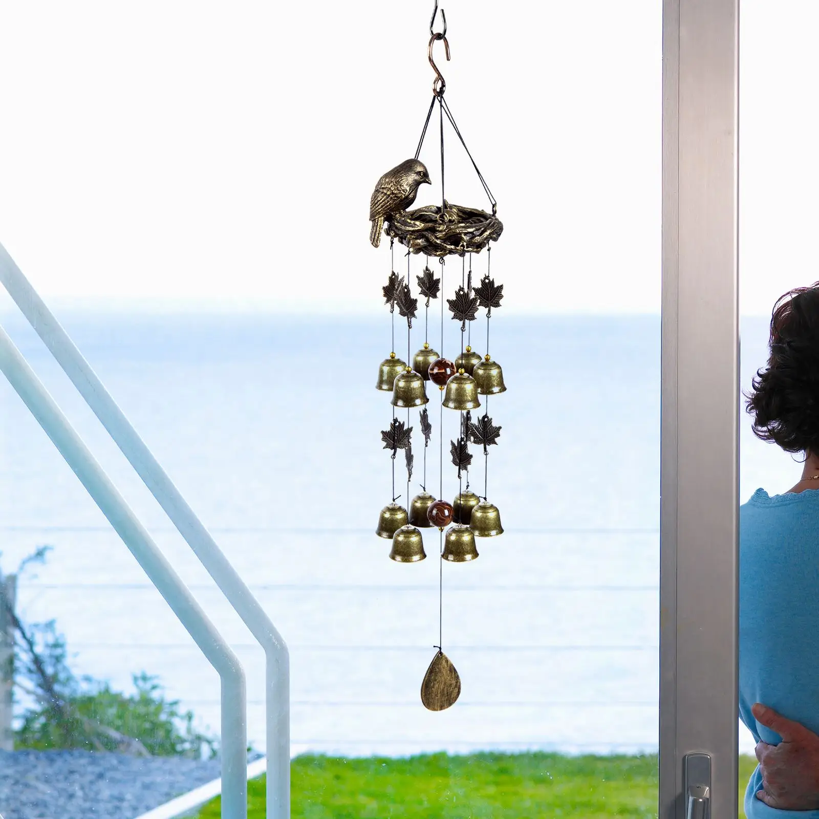 Bird Nest Wind Chime Corrosion Resistant Outdoor Bird Wind Bell Hanging