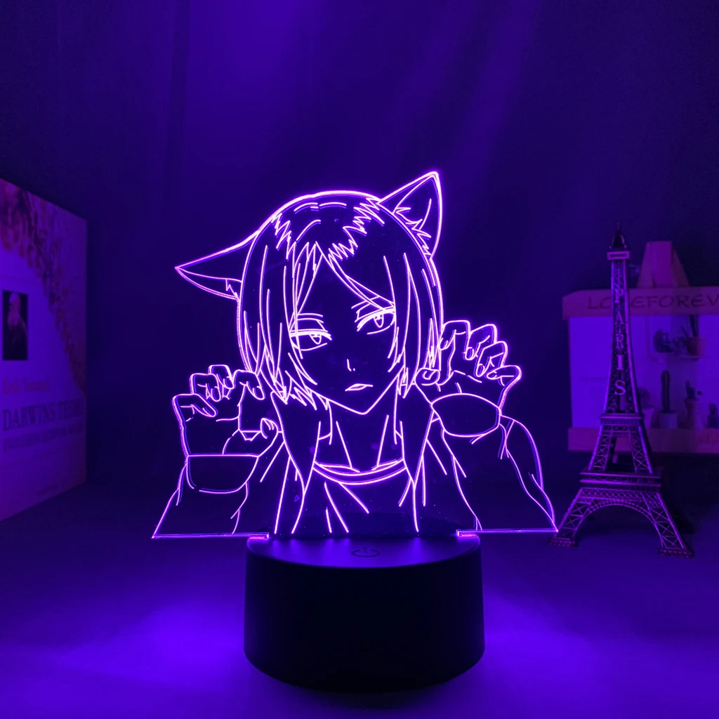 Acrylic Led Night Light Anime Haikyuu Kenma Kozume 3D Lamp Bedroom Decor Gift 