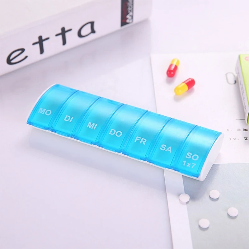 IVYSHION 1 шт., портативная коробка для таблеток, пластиковая коробка для таблеток, медицинский набор, витаминные коробки, коробка для хранения таблеток, органайзер, чехол для таблеток - Цвет: 13.5x5.2x2.3cm Blue