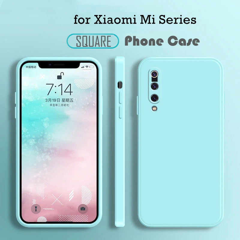 Fashion Square Frame Silicone Phone Case For Xiaomi Mi 8 9 10 11 Lite A2 A3 9T 10T Mix 2 2s 3 Poco F3 F2 Pro Note 10 Soft Cover