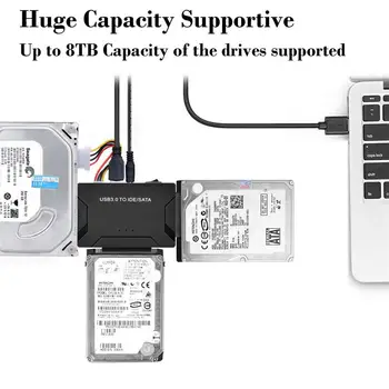 

Universal USB 3.0 to IDE/SATA Converter with Power Switch Hard Disk Multifunctional Adapter