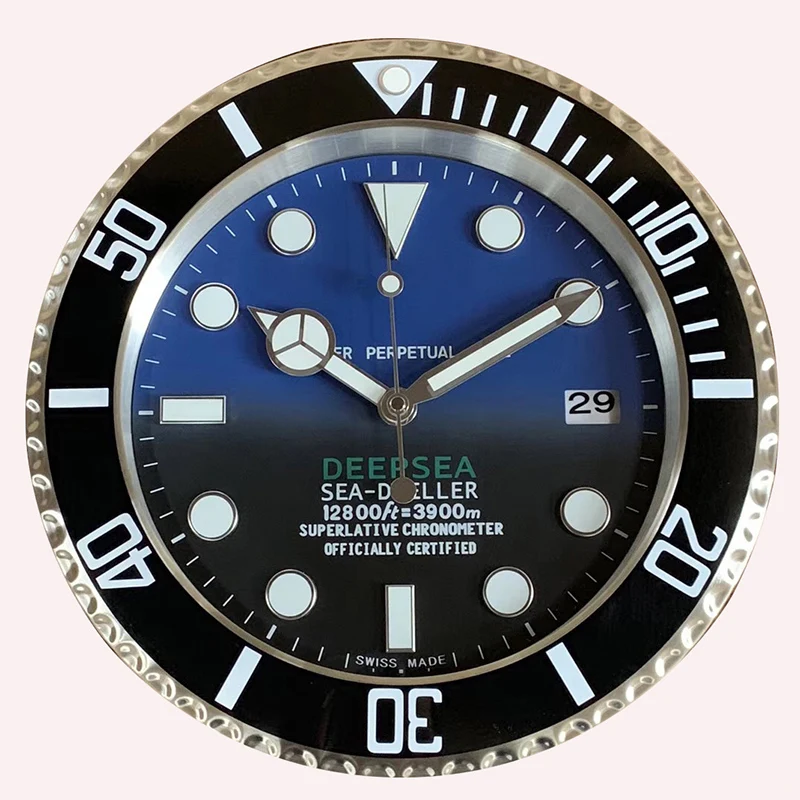 

Luminous Top Design Quality Metal Watch Shape Wall Clock with Silent Mechanism with Corresponding Logos Best Gifts For Friend