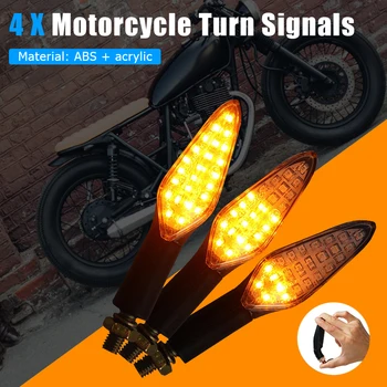 

4Pcs Motorcycle Turn Signal Light Tail Blinker Lights 20/24LED Flowing Water Flashing Light Motor Blinker Waterproof Tail Signal