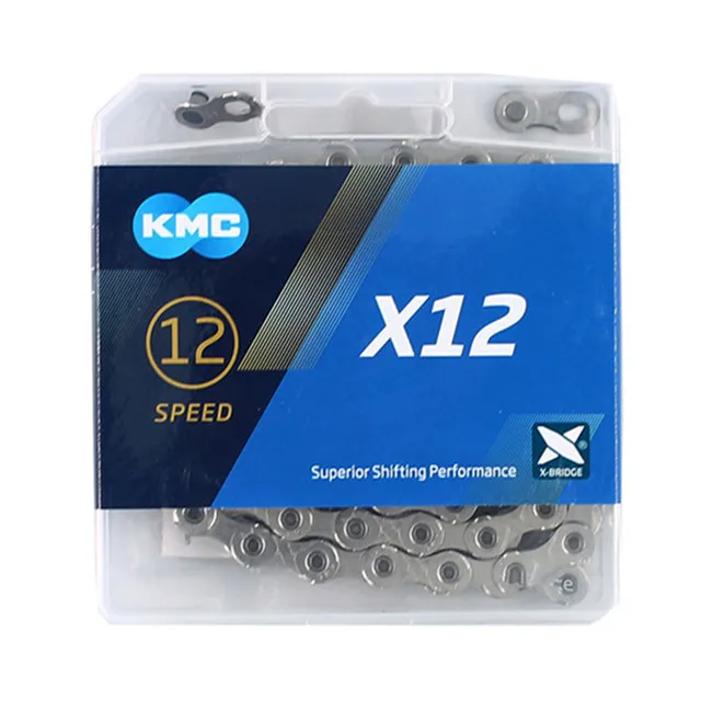 KMC X9 X10 X11 X12 EL/SL для горного/шоссейного велосипеда, универсальная цепь переключения скоростей 9/10/11/12 с волшебной пряжкой, новинка - Цвет: New X12 silver