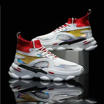 

Brand Sneakers Men Casual Sneaker Shoes Men Trend Flats Shoes Zapatillas Hombre High top thick bottom shoes A56-37