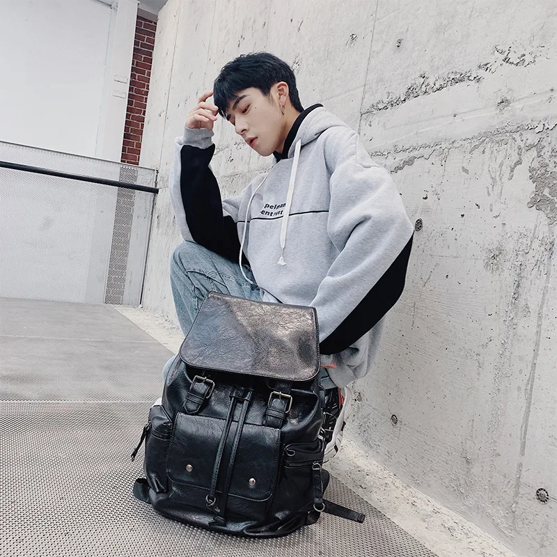 

New trend men Korean fashion PU leather shoulder bag