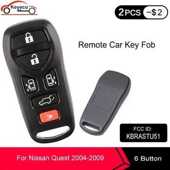 

KEYECU 10PCS/LOT 6 Buttons Keyless Entry Remote Car Key Fob for Nissan Quest 2004 2005 2006 2007 2008 2009, FCC ID: KBRASTU51