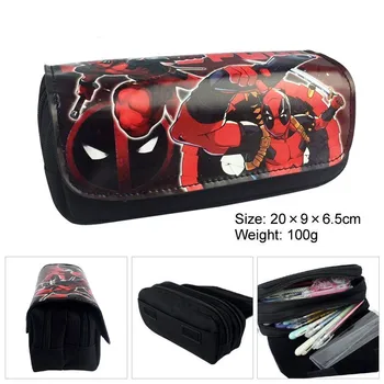 

6 type canvas Anime Avengers Batman Deadpool Iron Man Prop Large Capacity Student Pencil toys Case Gift