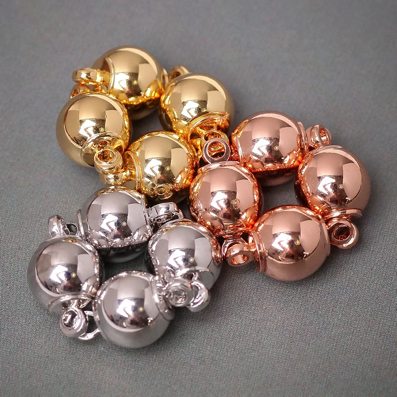 1Pc Copper Metal Magnet Balls Buckles Gold Silver Plating For Necklace Bracelets Connectors DIY Jewelry Making Findings 27207 | Украшения и