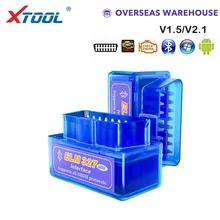 XTOOL Bluetooth V1.5 / V2.1 super Mini elm327 obd2 Сканер Бортовой автомобильный диагностический инструмент для автоматического считывания кодов для Android Windows Symbian English ELM327