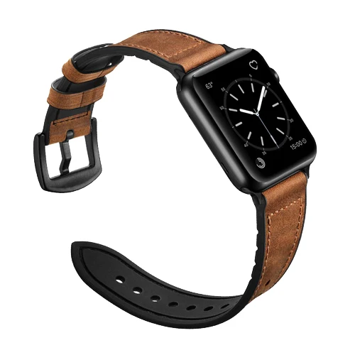 Аксессуары для часов Ремешок для apple watch band 44 мм 40 мм, 42 мм, 38 мм, версия наручных часов iwatch, ремешок 5/4/3/2/1 Силиконовый& Винтаж кожаный браслет - Цвет ремешка: dark brown 1