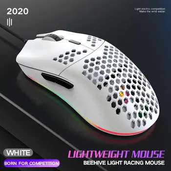 

M6 Hollow Honeycomb Style Game Mouse Lightweight RGB Wired Gaming Mice 12000DPI New 2020