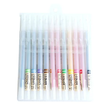 

12pcs Drawing Transparent Shell Painting School Supplies Graffiti Art Gel Pens Writing Stationery Kid Gift Colour Ink Fiber Tips