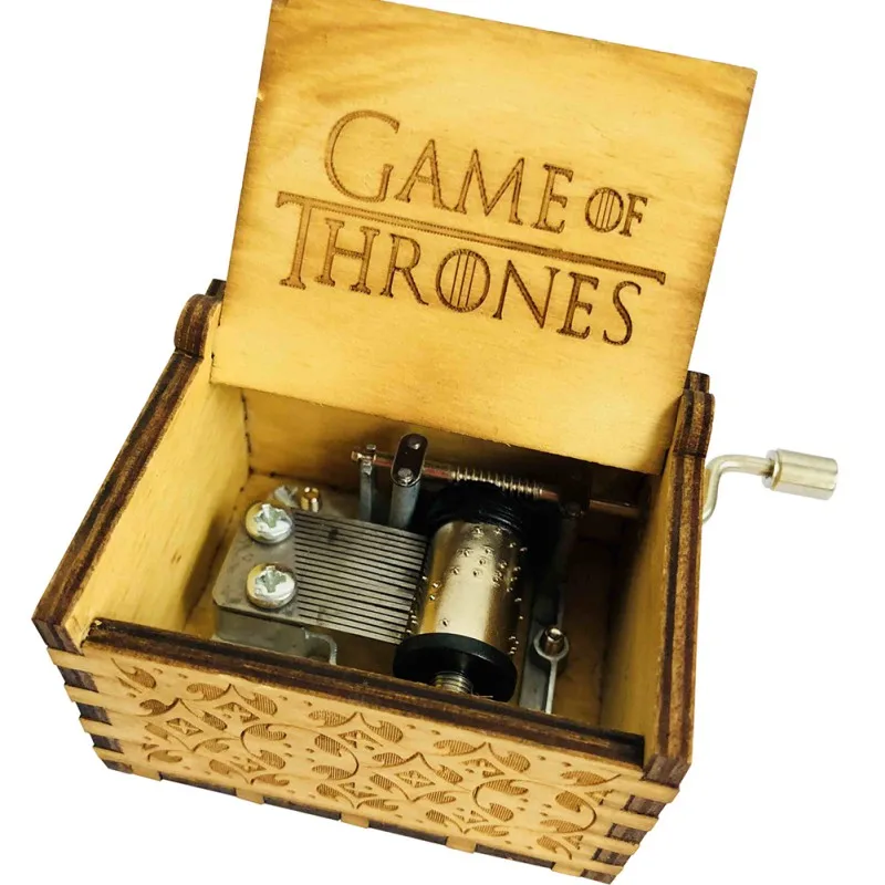 1 шт., ручная работа, деревянные античные ручные игрушки ручной работы с гравировкой, подарок на день рождения для друга, родителя, дня рождения, музыкальные шкатулки x - Цвет: Song Game of Thrones