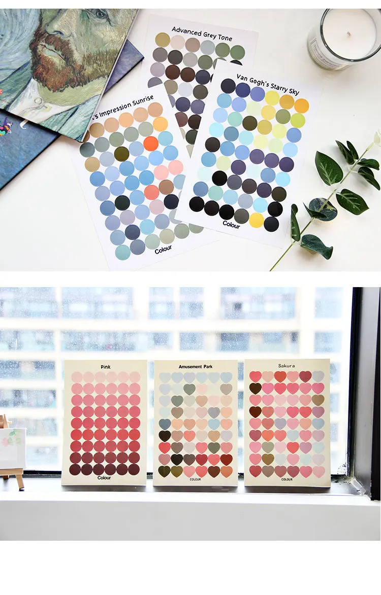 DIY наклейки dot Morandi earth color скрапбук альбом фотообои журнал проект изготовления счастливых открыток украшения уплотнительные наклейки
