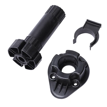 

2x Plastic Adjustable Height Kitchen Cupboard Plinth Foot Leg Pair Black