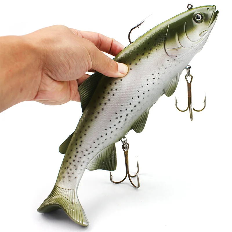 

WATERBOY 30cm 400g Big Soft Lure Simulation Deep Sea Fish Large Gray Spot Sea Fishing Soft Boat Bait
