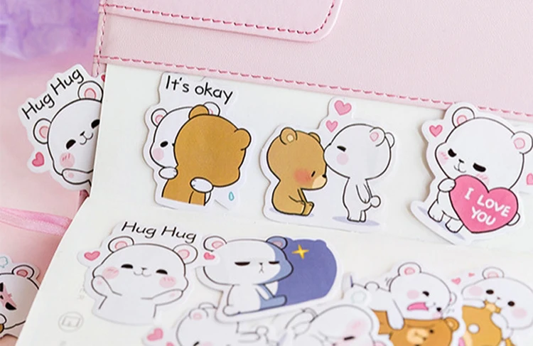 45 pcs/pack Lovely Hug Bear Decorative Stickers Diary Stationery Stickers Scrapbooking Diy Diary Album Stick Label Gift