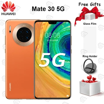 Перейти на Алиэкспресс и купить Новый оригинальный Huawei Mate 30 5G мобильный телефон 6,62 дюйм6 ГБ ОЗУ 128 Гб ПЗУ Kirin 990 Android 10 40MP тройные задние камеры смартфона