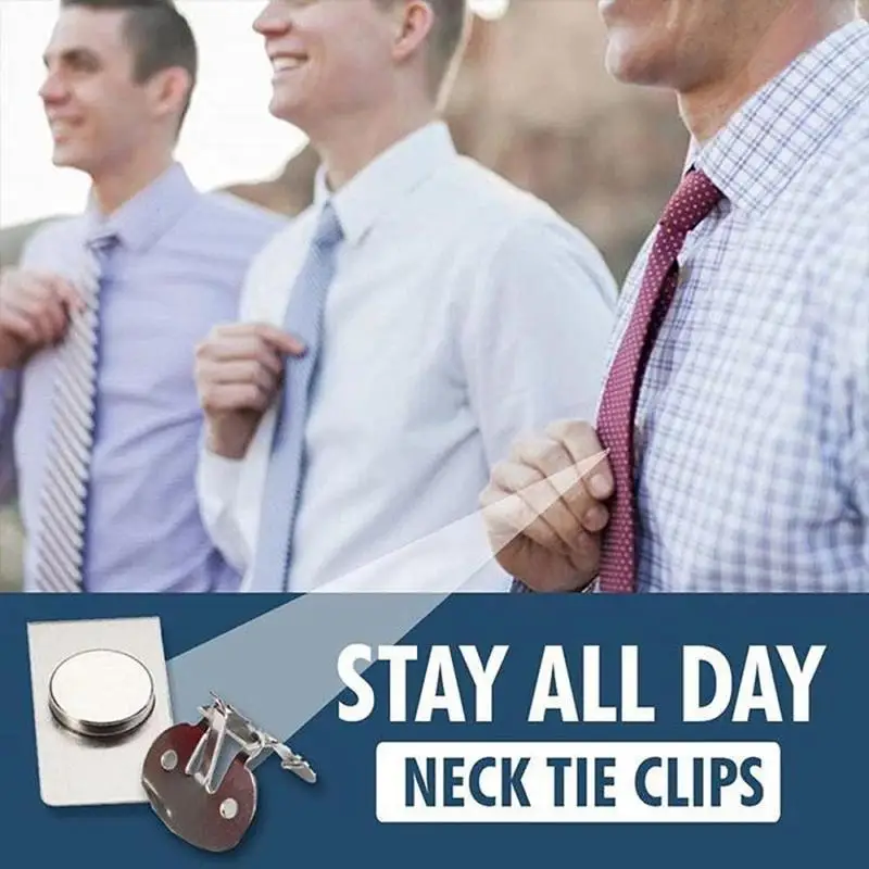 

Stay Clips Invisible Magnetic Stainless Steel Anti-wrinkle Clip Anti-floating And Anti-swing Tie Holder Clips Tie Accessories