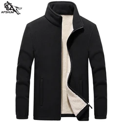 winter Jacket Mens 6XL 7XL 8XL 9XL New Fleece Top Men's Casual windbreaker jackets Solid color Warm coats youth men clothing 889