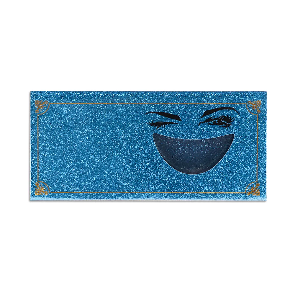 Blue Professional Empty False Eyelash Laser Glitter Care Storage Case Box Container Holder Compartment Tool Kit Makeup Storage - Color: Blue