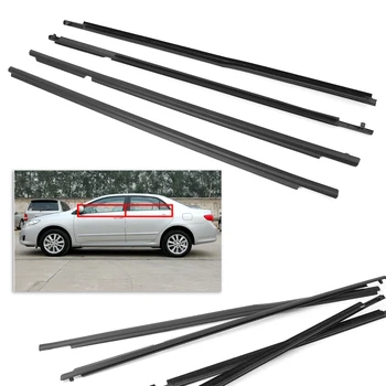 

For Toyota Corolla 4Pcs Window Door Seal Belt Moulding Trim Weatherstrip Weather Strip Wind Rain Deflector 2009-2012