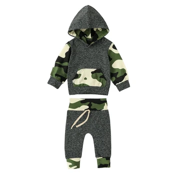 

Toddler Kids Baby Boy Letter Hoodie T Shirt Tops+ Camo Pants Outfits Clothes Set Children's suit High Quality#2