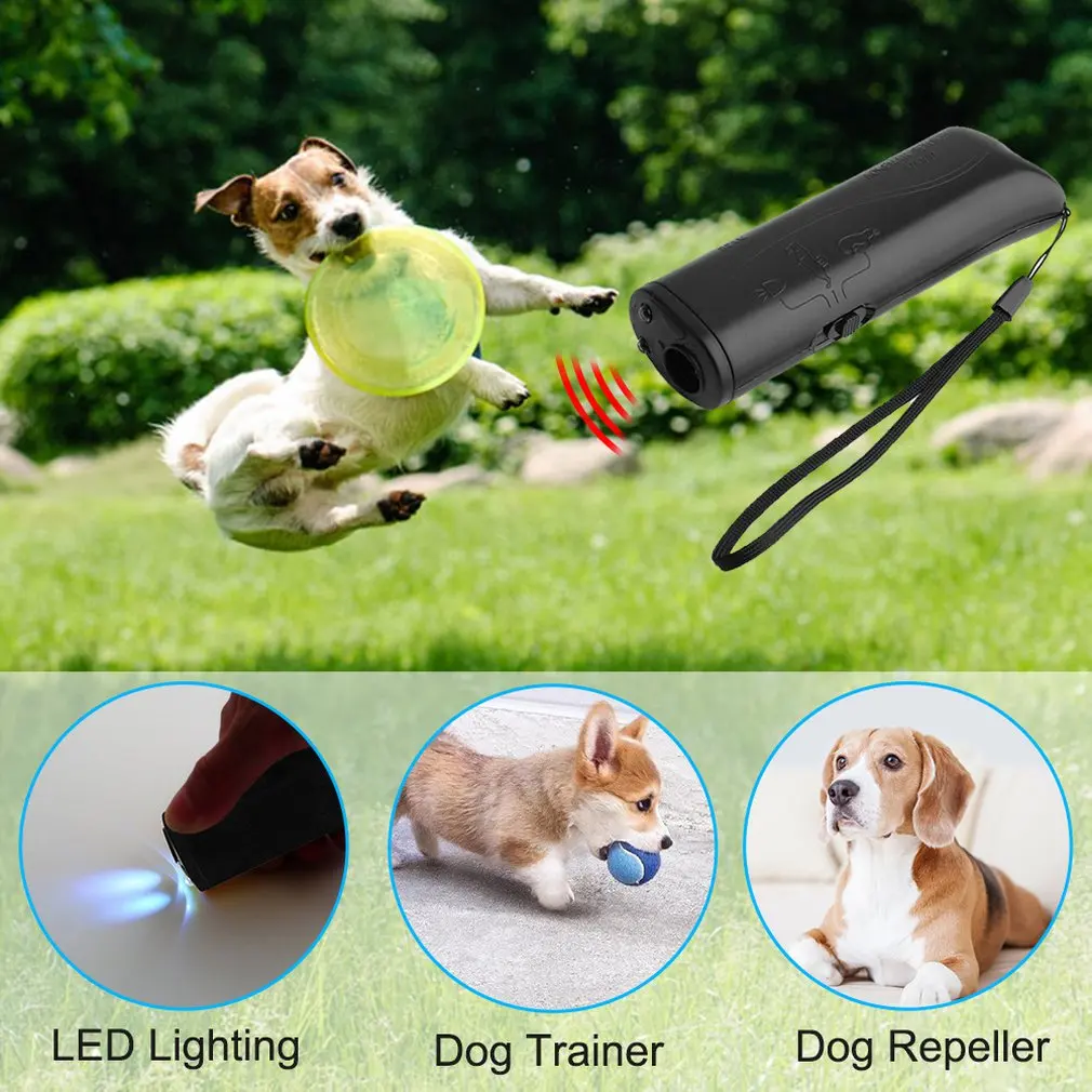 3 in 1 Anti Barking Stop Bark Dog Training Device Dog Training Repeller Control LED Ultrasonic Anti Bark Barking
