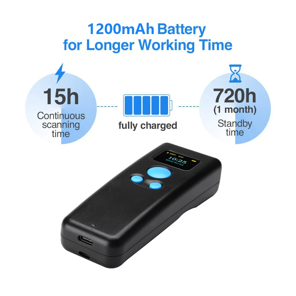 Eyoyo BT55 портативный 1d высокоскоростной Ручной bluetooth Штрих-Код QR код 3 в 1 сканер пистолет совместим с различными приложениями и компьютером