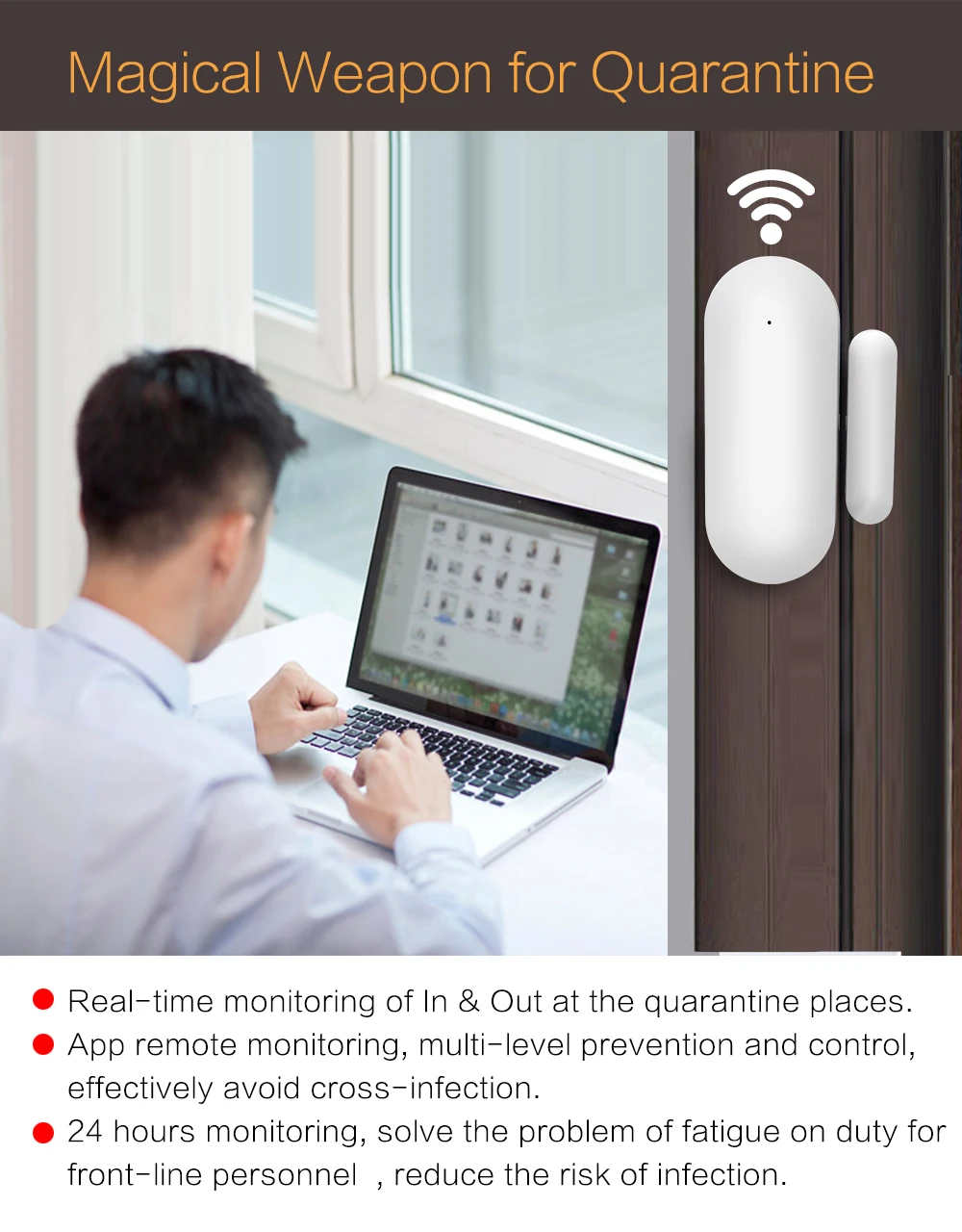 GauTone PB69 TUYA Smart Wifi Door Sensor Home Security Alert Security Alarm Window Detector APP Notification Smart Life