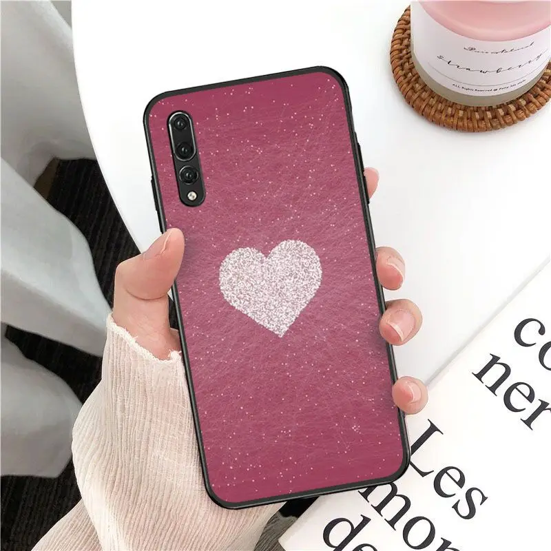 Gold Pink rose Glitter print