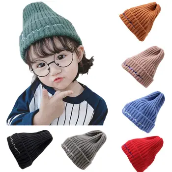 

Boys Girls Baby Beanies Hats For Kid Girl Pom Hat Cotton Born Infant Hat Winter Children Hat Knitted Beanies Warm Hat Bobble Cap
