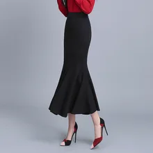 Женская Модная приталенная Повседневная однотонная узкая Офисная Женская юбка элегантная шикарная длинная облегающая юбка-труба/облегающая юбка-Русалка