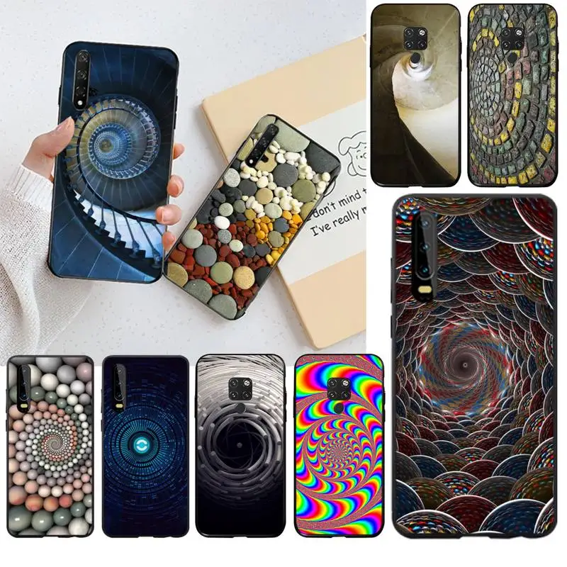 CUTEWANAN спиральные круглые камни обои мягкий черный чехол для телефона Huawei P40 P30 P20