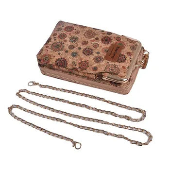 

Women's Wallet Women New Handbag Purse Long Wristlet Wallets Clutch Messenger Wood Shoulder Straps Bag Lady Phone Bag