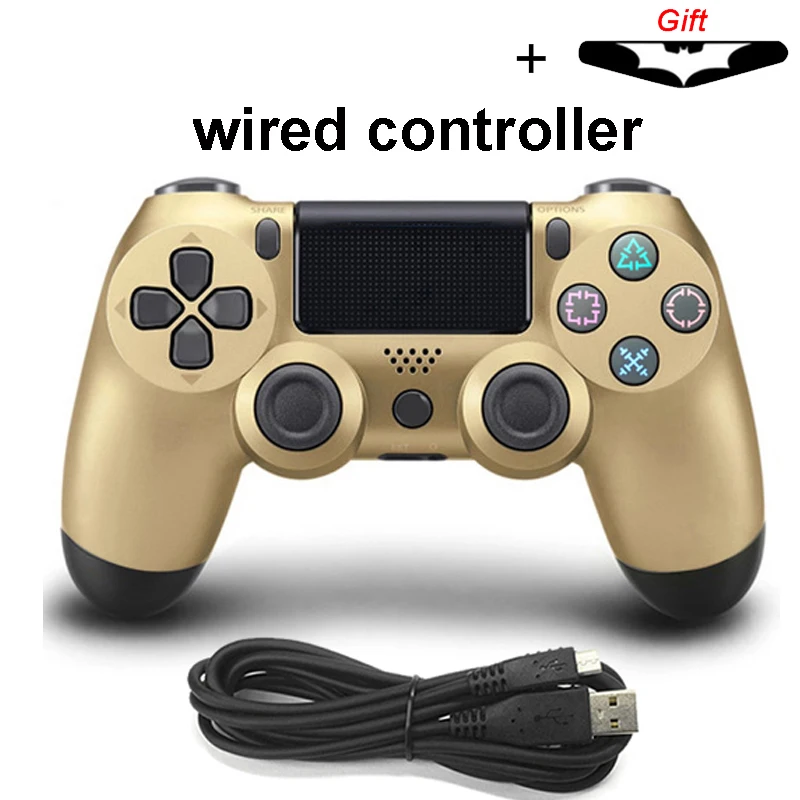 wired Gold Bluetooth беспроводной/проводной джойстик для PS4 контроллер подходит для mando ps4 консоль для Playstation Dualshock 4 геймпад для PS3 - Цвет: wired Gold