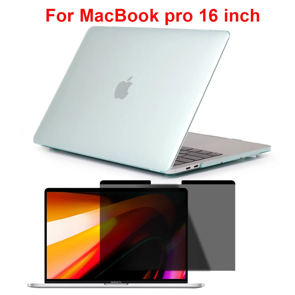 Для MacBook Pro 16 дюймов чехол для ноутбука устойчивый к царапинам чехол прозрачный защитный жесткий чехол плюс 1 штука 16 дюймов защита экрана - Цвет: Зеленый