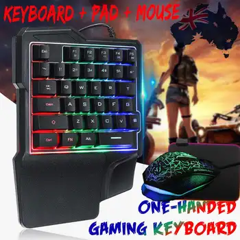 

USB Wired Gaming Keyboard Mechanical Feel Backlight 35 Keys Anti-ghosting One-handed Keyboard For PUBG For Android Smartphone