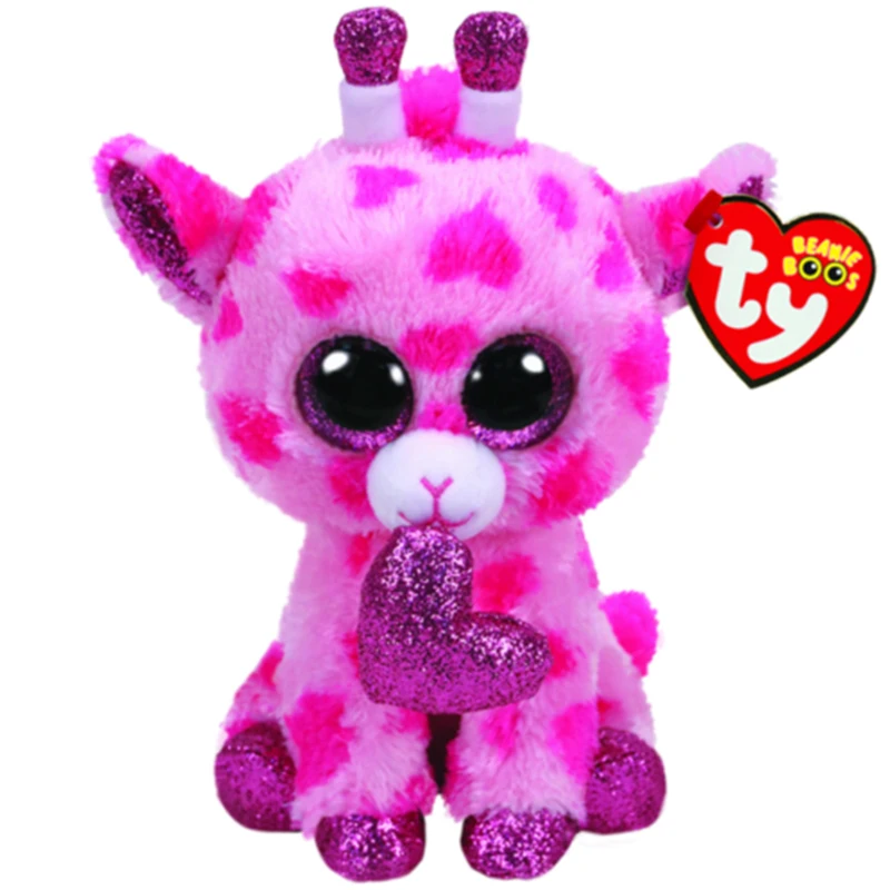 Ty animals Sweetums The Valentine розовый жираф плюшевые игрушки 15 см