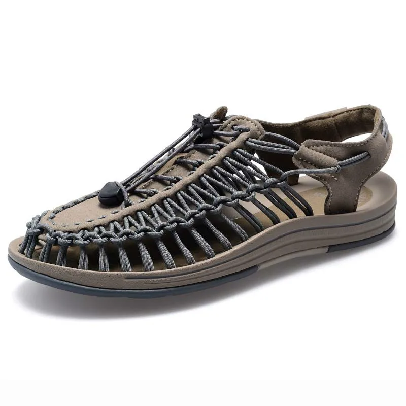 

Male Handmade Weave Seaside Beach Man Elastic Sandals Summer Sandals Men Shoes Design Bohemia Sandals Comfortable Casual Shoes