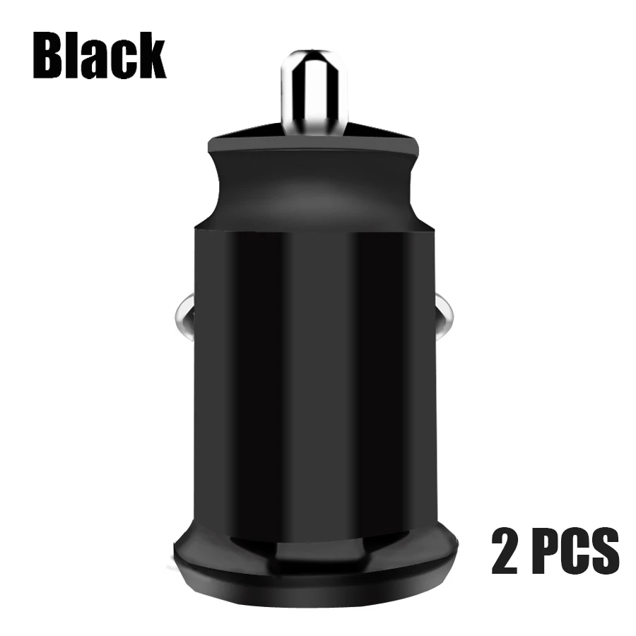 2blacks Быстрая зарядка USB Автомобильное зарядное устройство для iPhone samsung Xiaomi Tablet Зарядное устройство 5V3. 1A двойной мини мобильный телефон зарядное устройство адаптер в автомобиле - Тип штекера: 2blacks