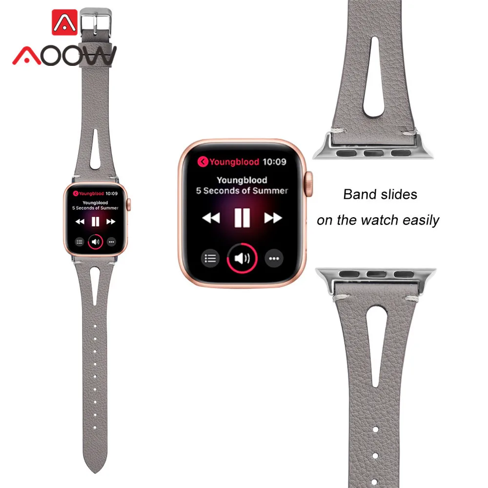 Ремешок из натуральной кожи с принтом для Apple Watch 40 мм 44 мм для iwatch 38 мм 42 мм ремешок серии 4 3 2 1 браслет аксессуары