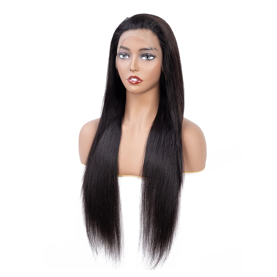 Парики из натуральных волос на кружевной основе, 360, для женщин, предварительно выщипанные волосы с детскими волосами, 150%, бразильские прямые волосы Remy