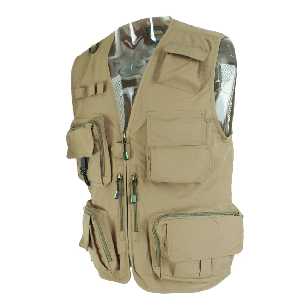 Multi-Pocket Quick-Dry Jacket Fishing Photography Outdoor Travel Vest 4XL Durable Fishing Vests for Fisherman