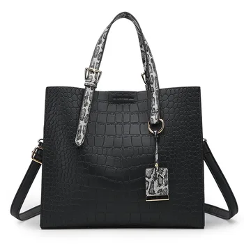 

New Style Crocodile Pattern PU Handbag Shoulder Bag Fashion WOMEN'S Portable Cross-body Bag
