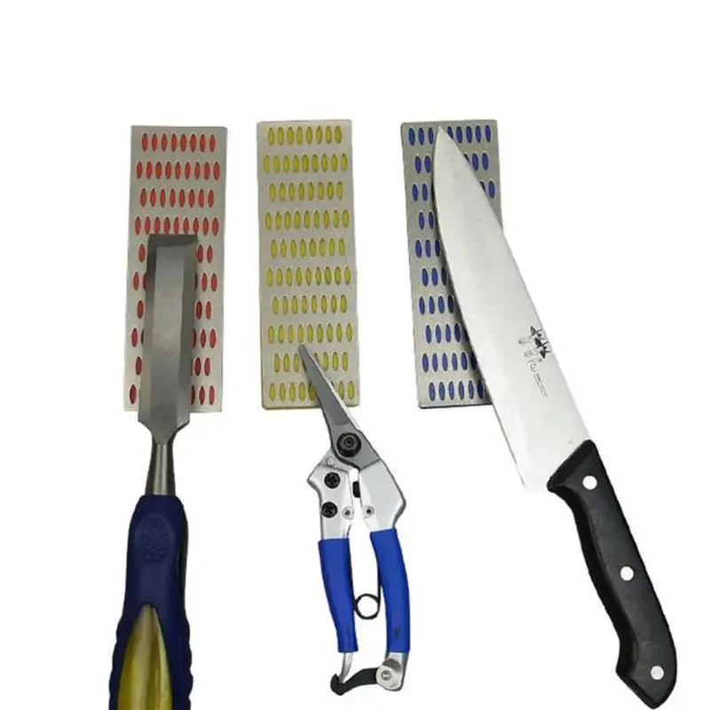 3pc LARGE Diamond Sharpening Hone Set Stone Whetstone Block Kitchen Knife